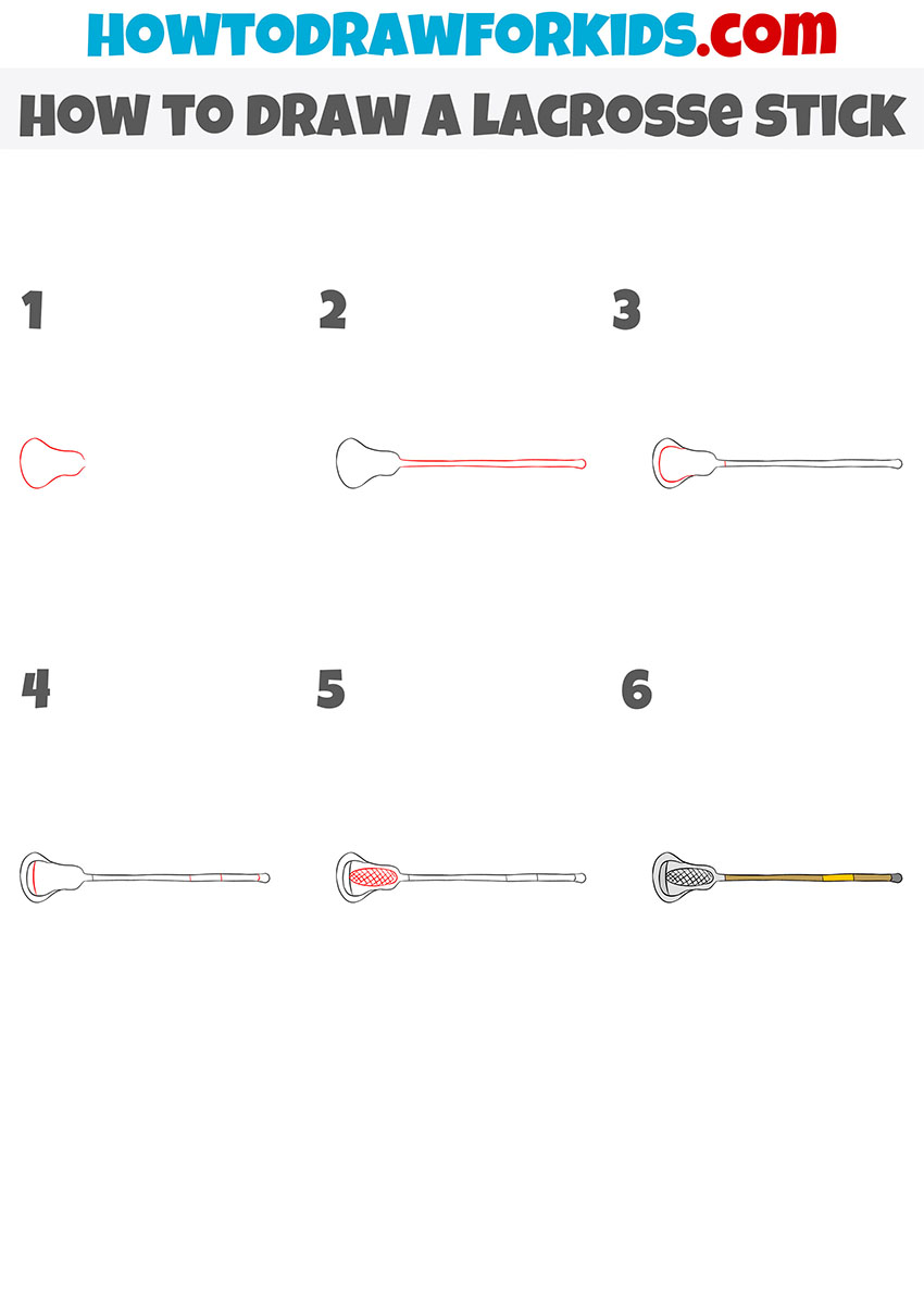 how to draw a lacrosse stick step by step