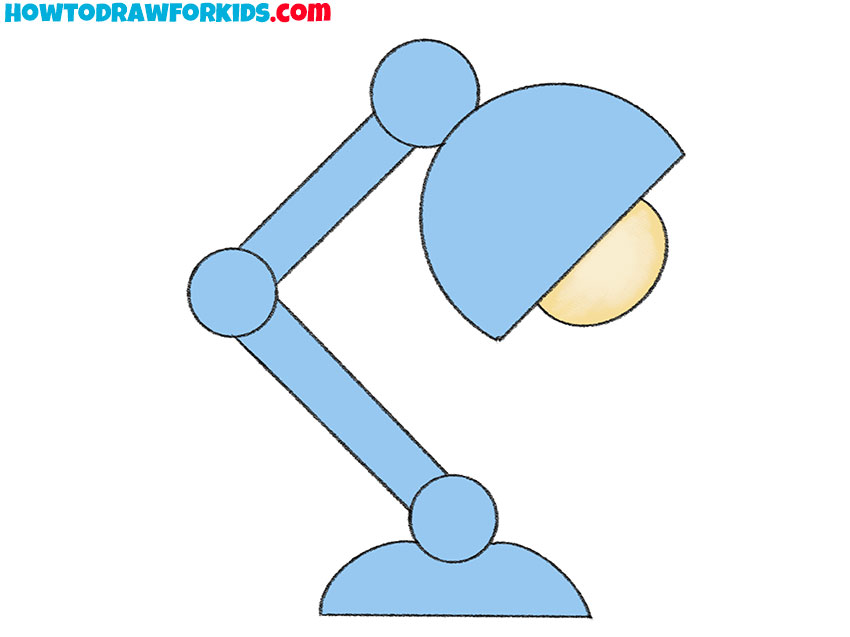 how to draw a lamp step by step easy