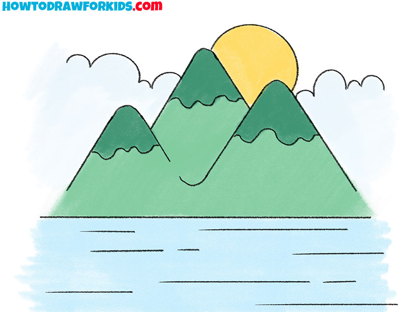 Lake & hills, pencil drawing, A5 : r/drawing
