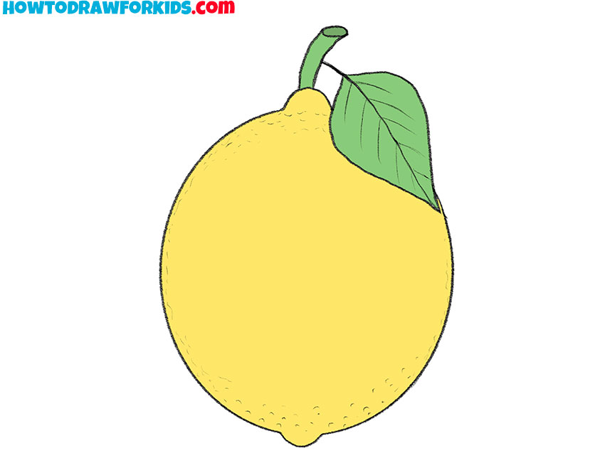 how to draw a lemon step by step easy