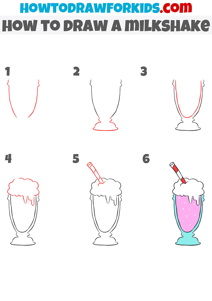 how to draw a milkshake step by step