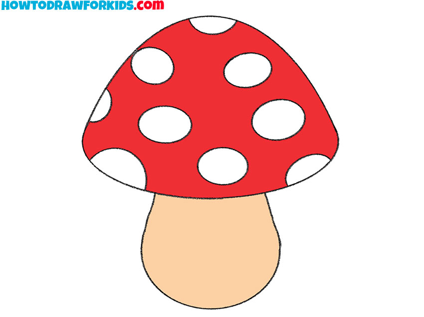 how to draw a mushroom for kids easy