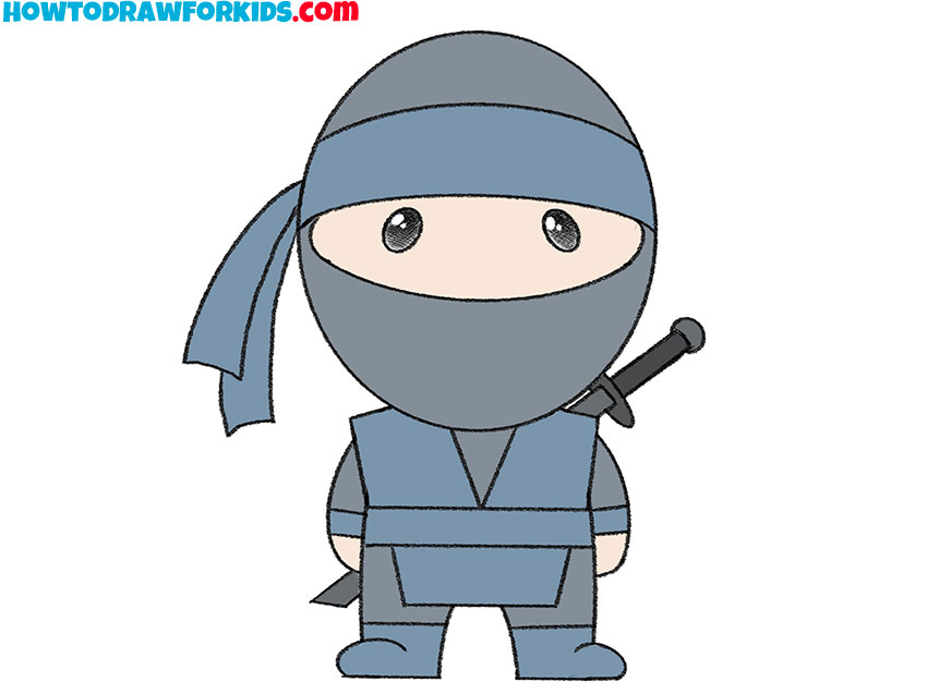 how to draw a ninja step by step easy