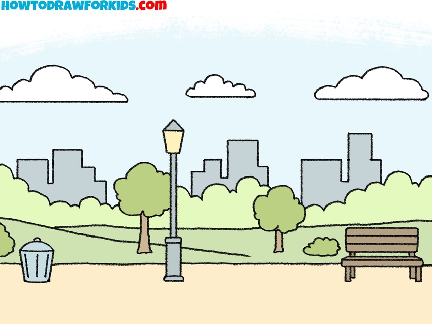 how to draw a park featured image