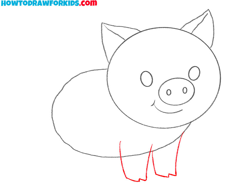 how to draw a pig for kids easy
