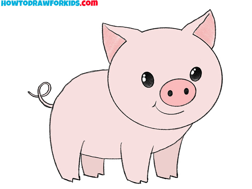 how to draw a pig step by step easy