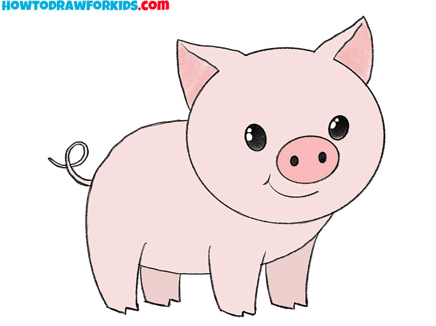 Easy How To Draw A Pig Tutorial Video And Pig Colorin vrogue.co