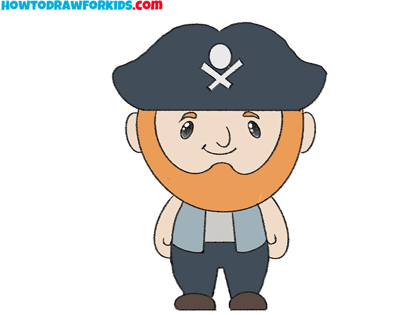 how to draw a pirate step by step easy