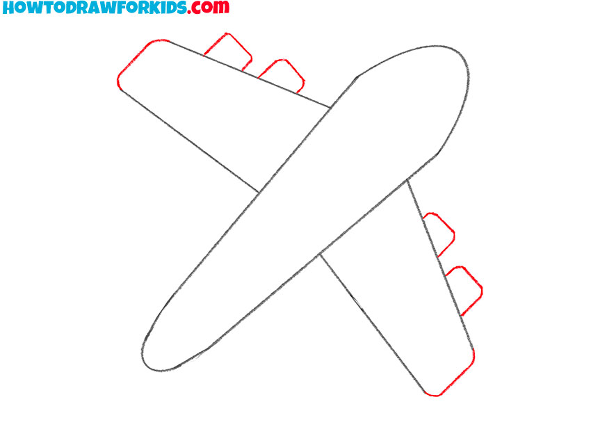 how to draw a plane for kids easy