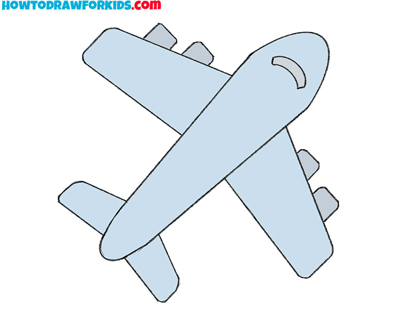 how to draw a plane step by step easy