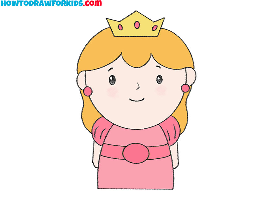 how to draw a princess step by step easy