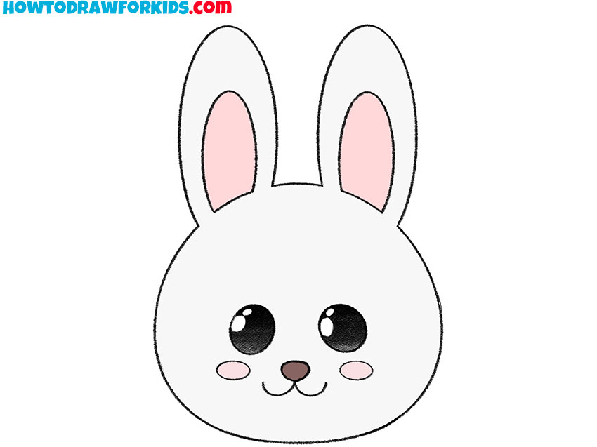 how to draw a rabbit face step by step easy