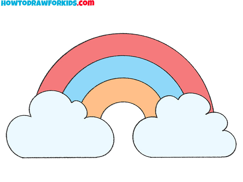 how to draw a rainbow step by step easy