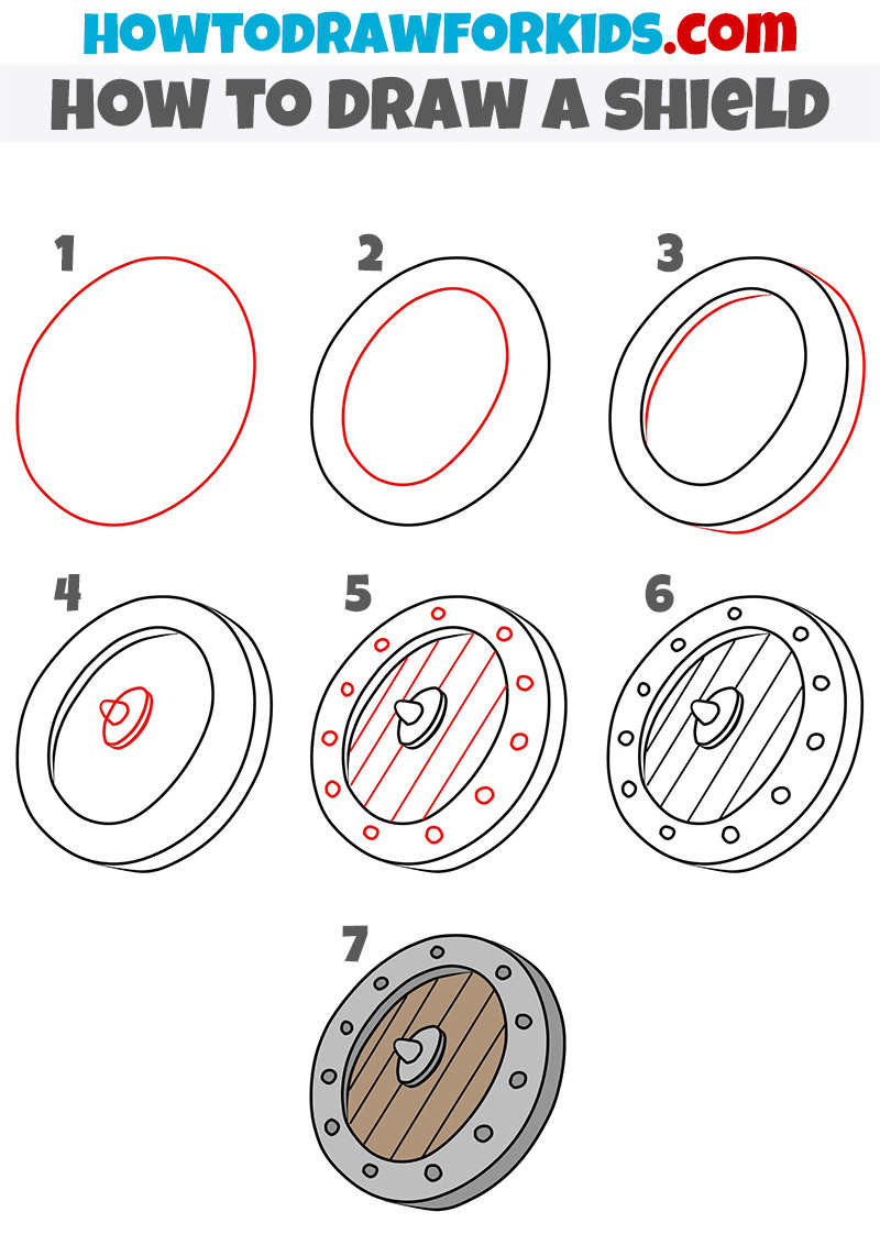how to draw a shield