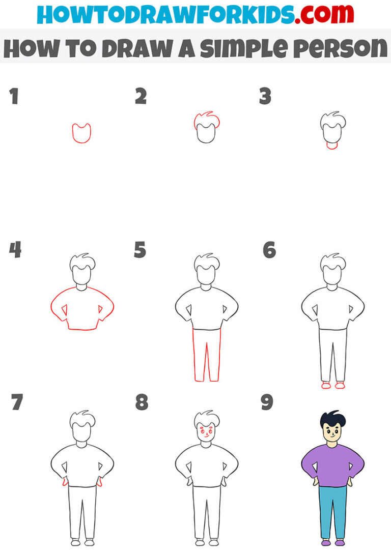 How to Draw a Simple Person Easy Drawing Tutorial For Kids