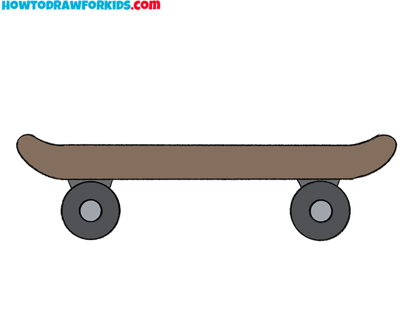 how to draw a skateboard step by step easy