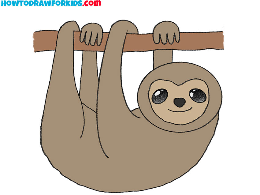 how to draw a sloth