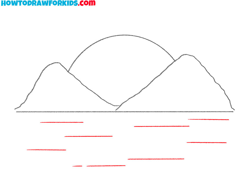 how to draw a sunset for kids easy