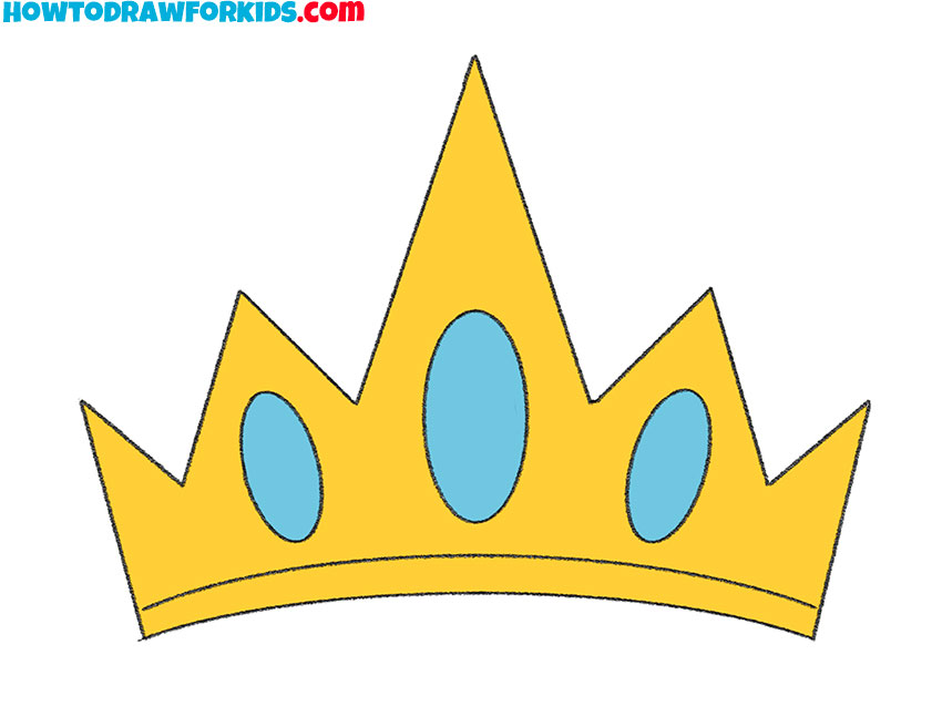 how to draw a tiara step by step easy