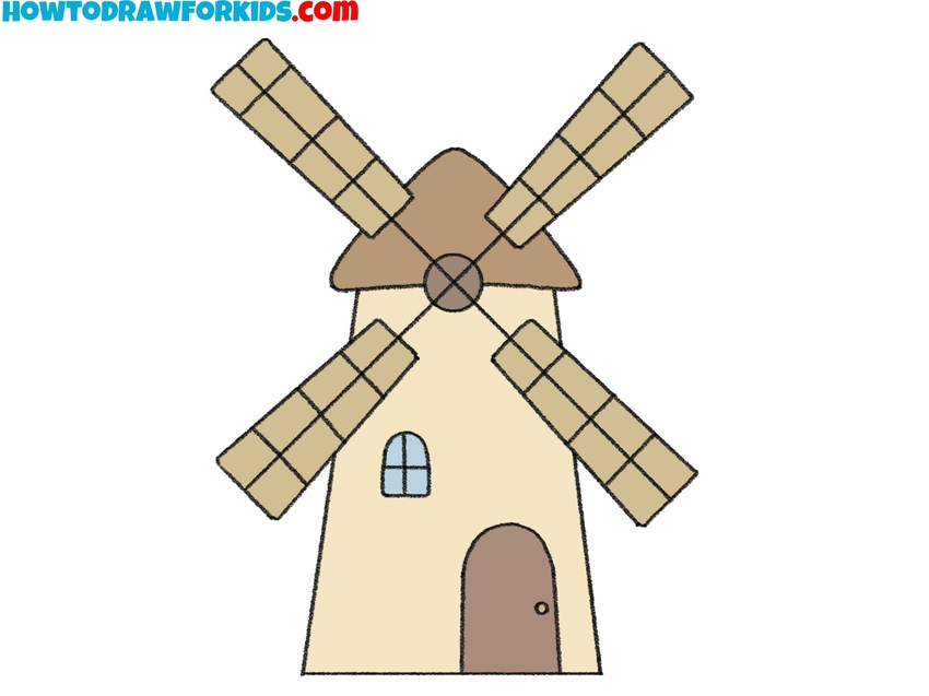 how to draw a windmill featured image