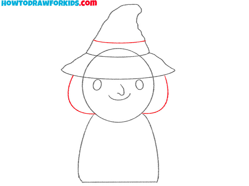 how to draw a witch easy step by step