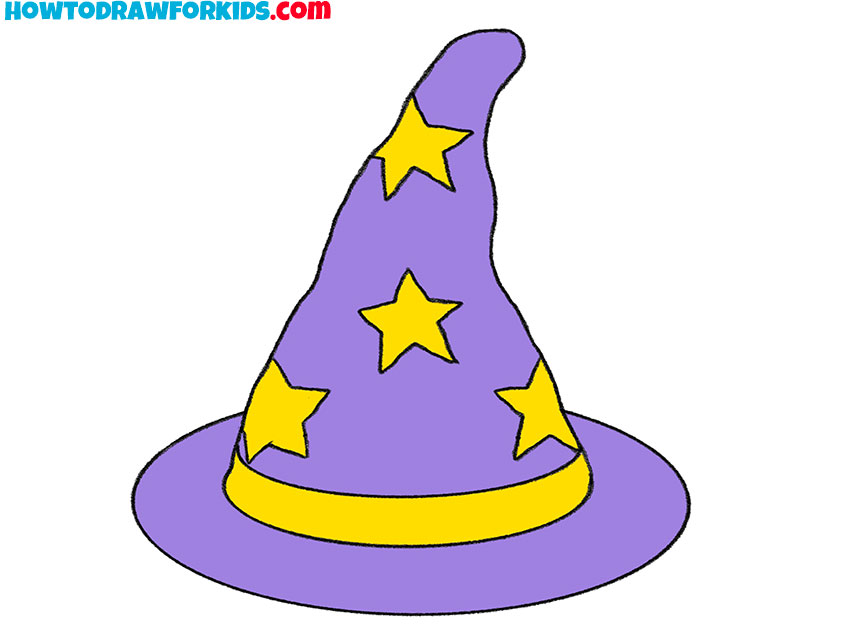how to draw a wizard hat step by step easy