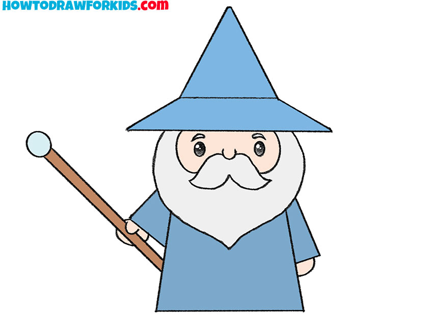 how to draw a wizard step by step easy