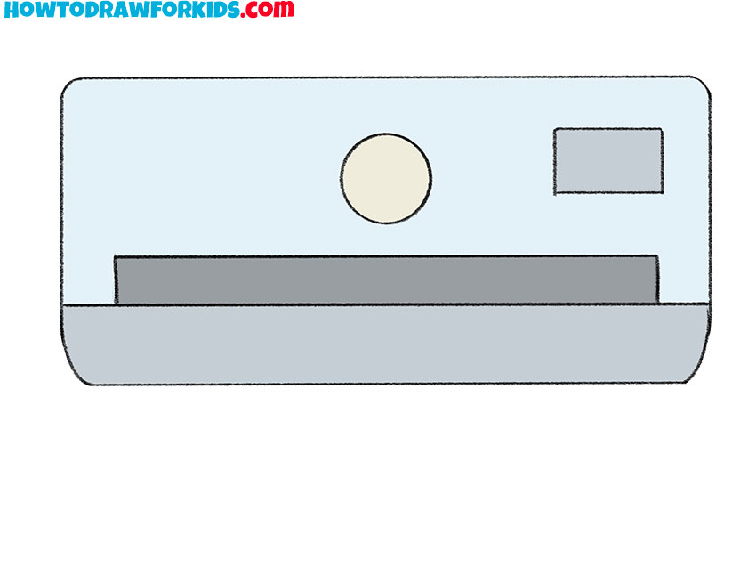 how to draw an air conditioner step by step easy
