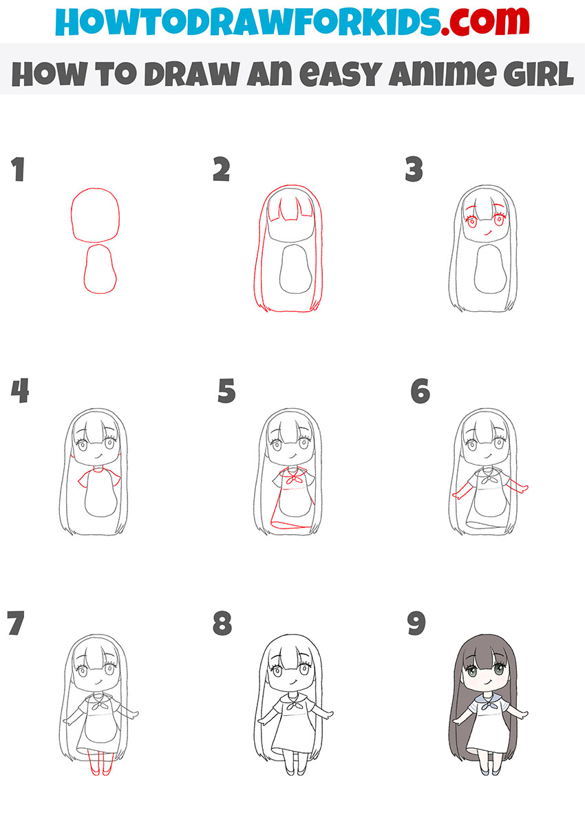 how to draw an anime girl step by step