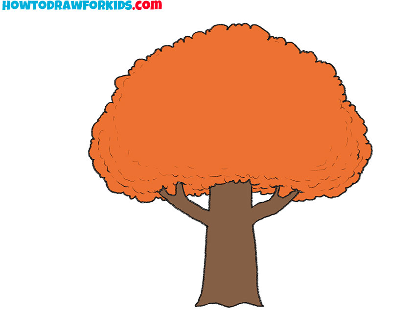 how to draw an autumn tree step by step easy