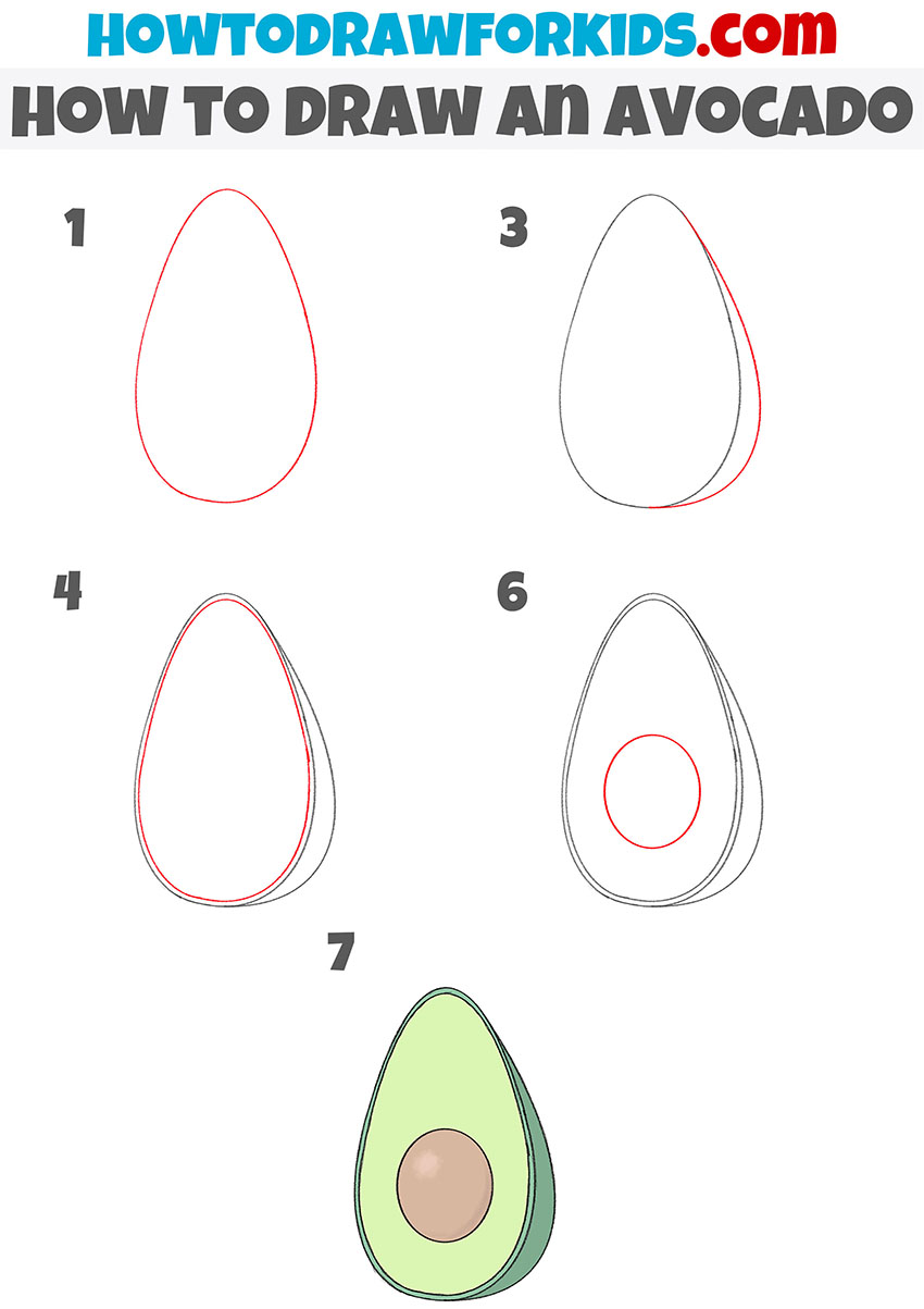 How to Draw an Avocado Easy Drawing Tutorial For Kids