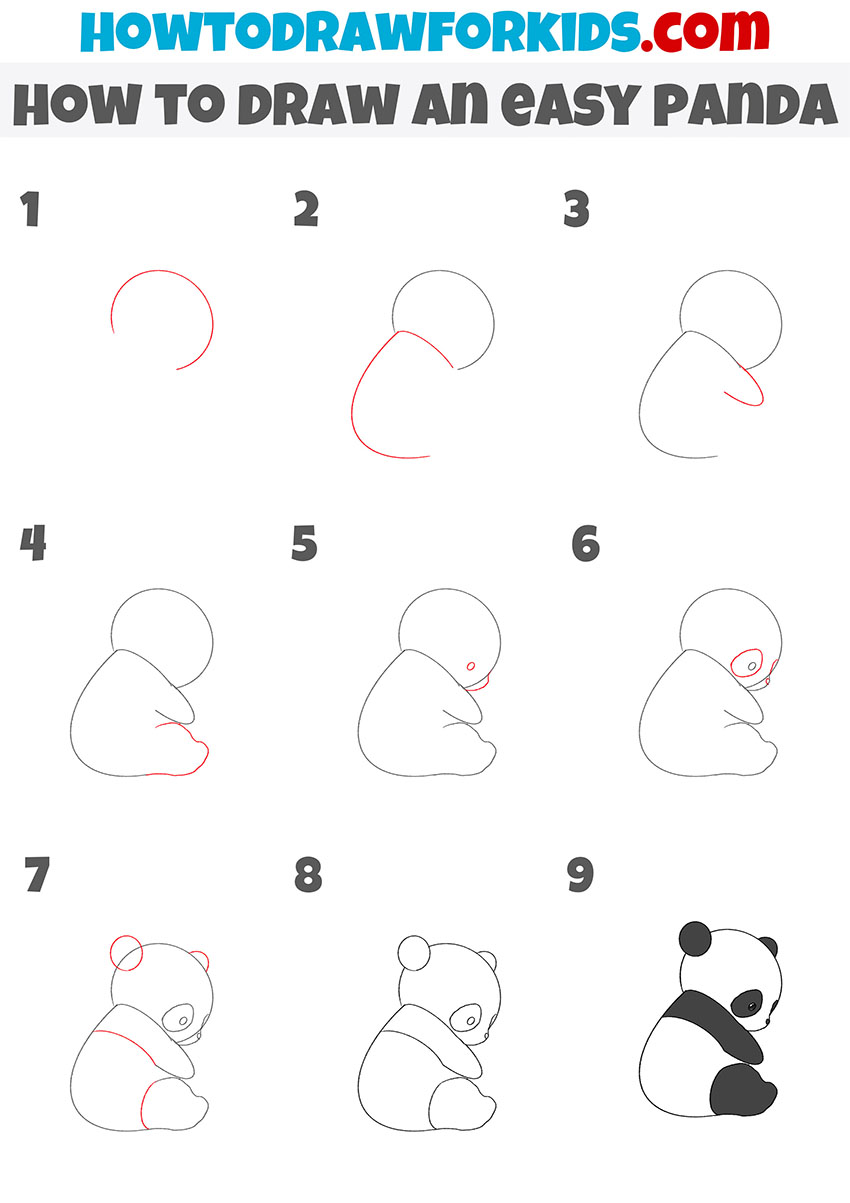 how to draw an easy panda step by step