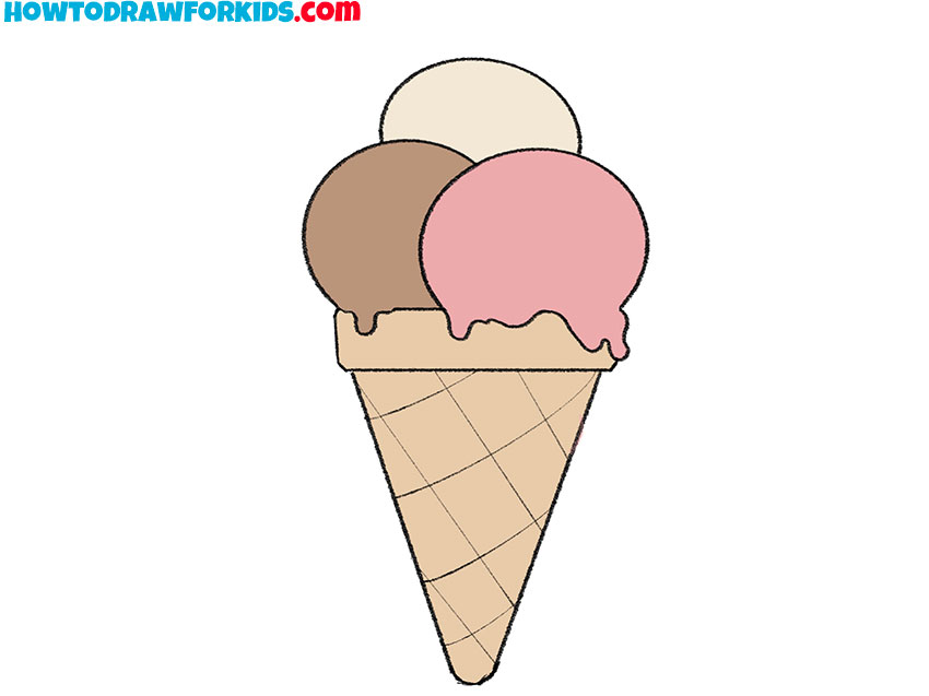 how to draw an ice cream step by step easy