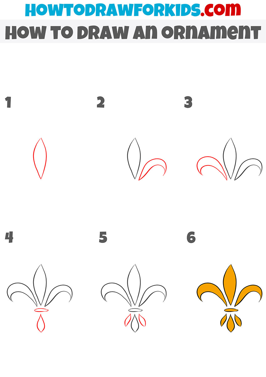 how to draw an ornament step by step