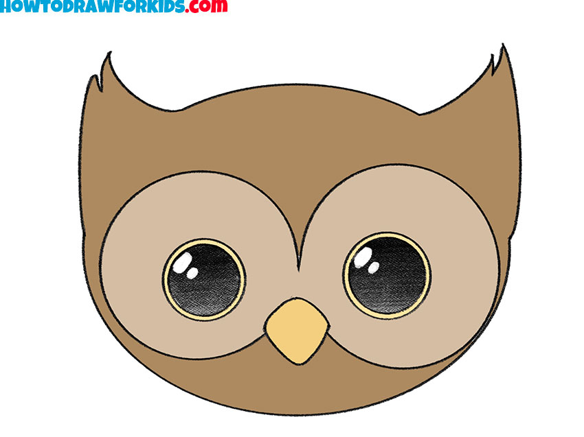 how to draw an owl face featured image