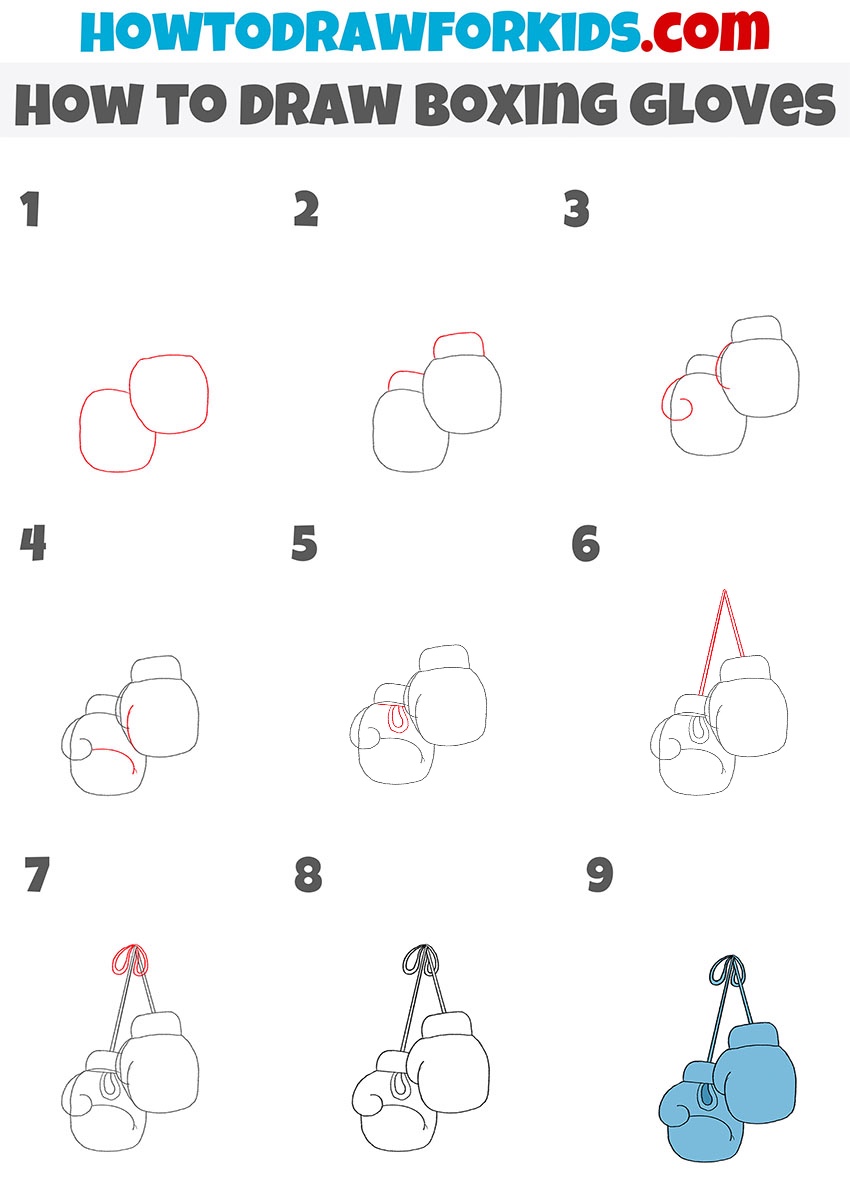 how to draw boxing gloves step by step