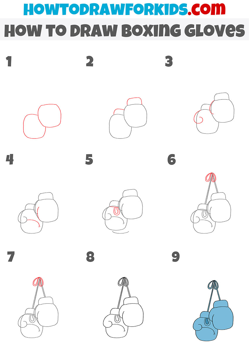 How to Draw Boxing Gloves Easy Drawing Tutorial For Kids