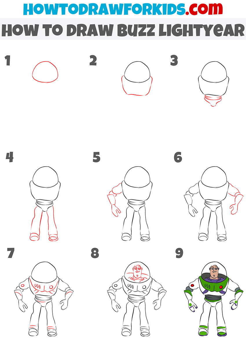 how to draw buzz lightyear step by step