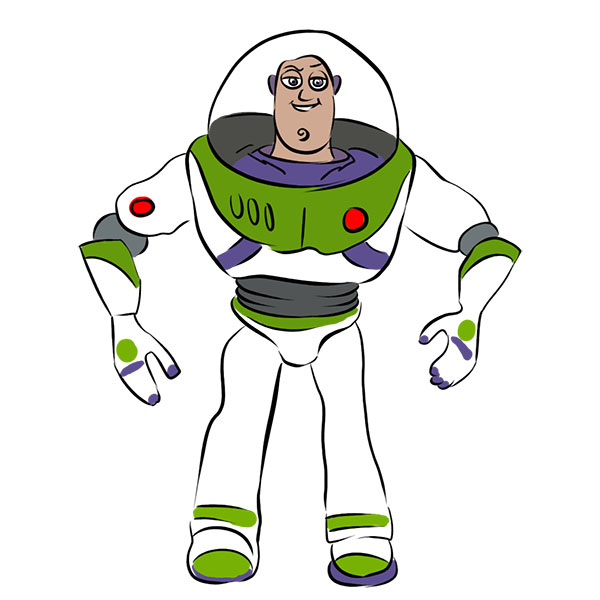 How to Draw Buzz Lightyear - Easy Drawing Tutorial For Kids
