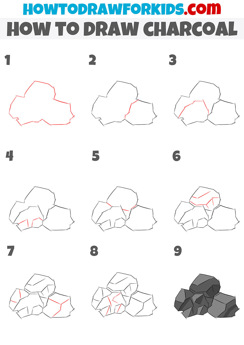 how to draw charcoal step by step