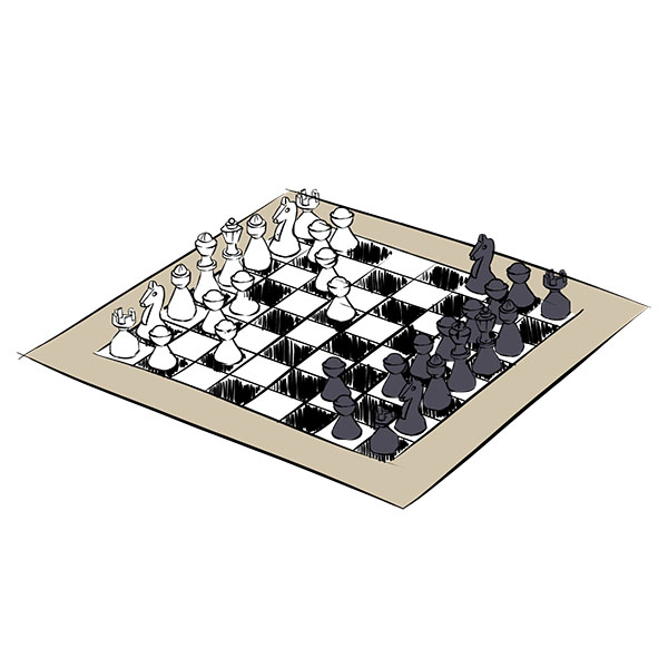 3d chess board drawing