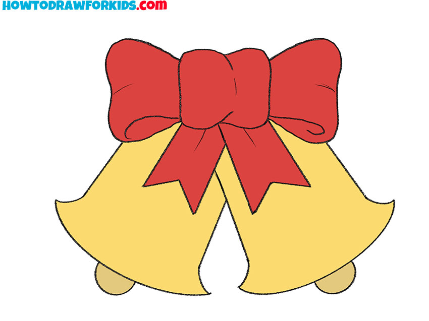 how to draw christmas bells step by step easy