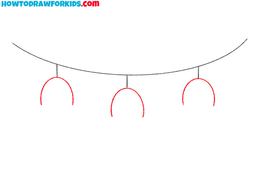how to draw christmas lights easy for kids