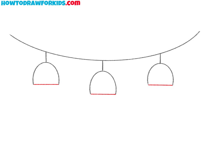 how to draw christmas lights easy step by step