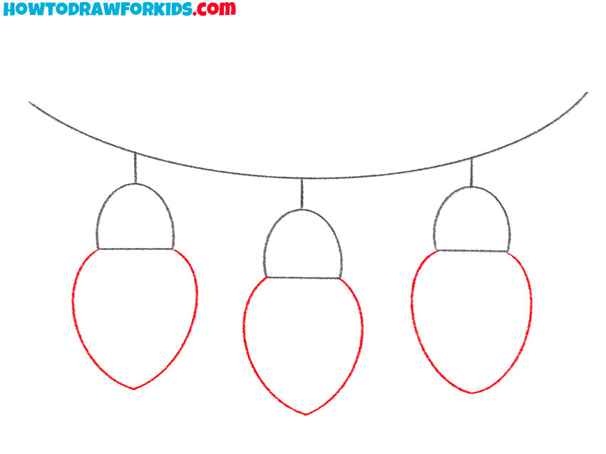 how to draw christmas lights for kids easy