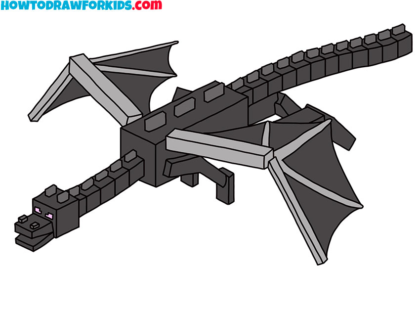 how to draw ender dragon featured image