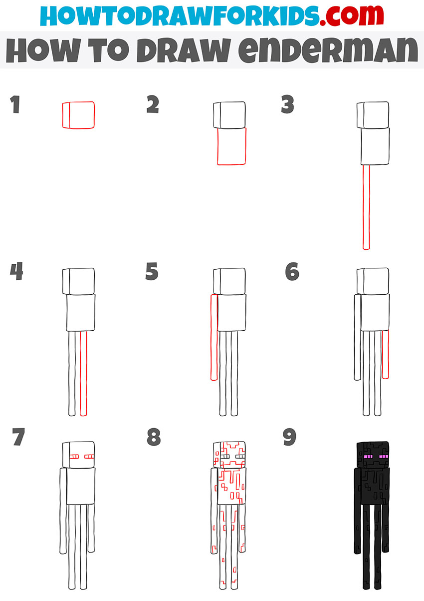 How To Draw A Minecraft Enderman