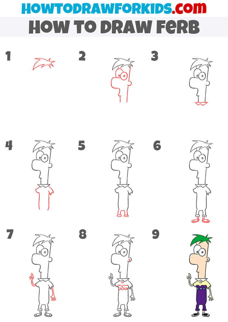 How to Draw Ferb Easy Drawing Tutorial For Kids