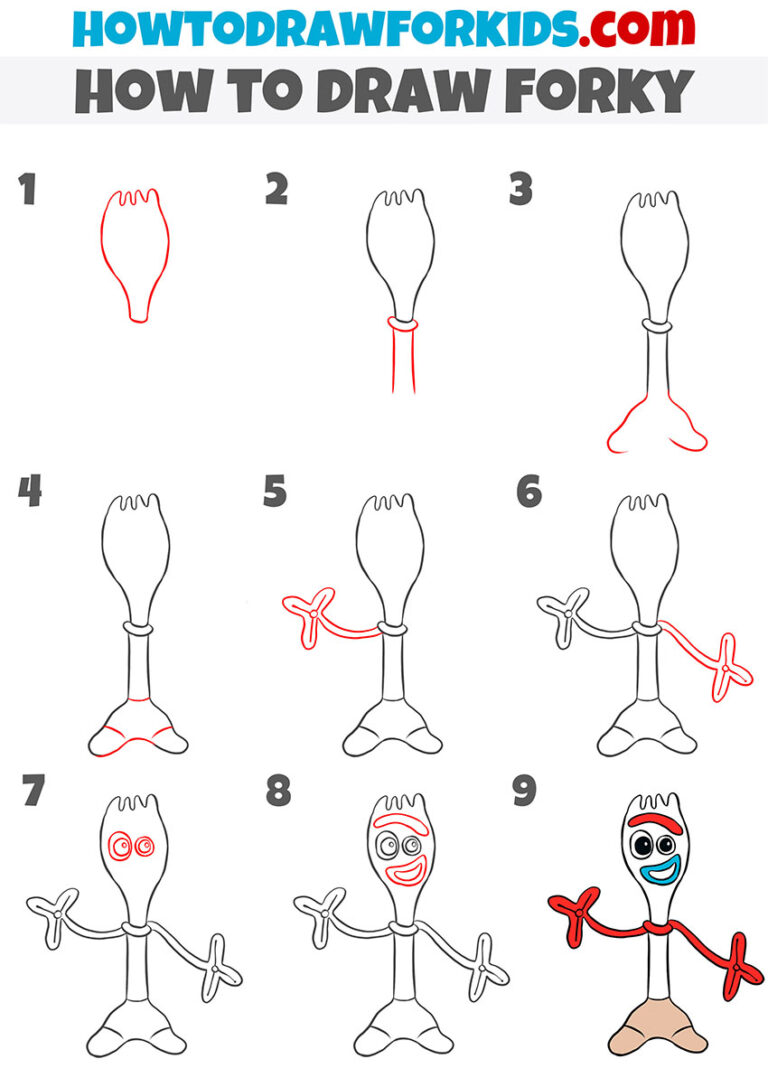 How to Draw Forky Easy Drawing Tutorial For Kids