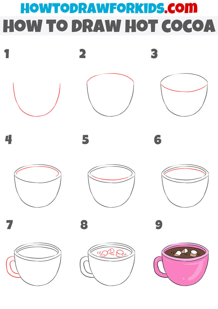 How to Draw Hot Cocoa Easy Drawing Tutorial For Kids